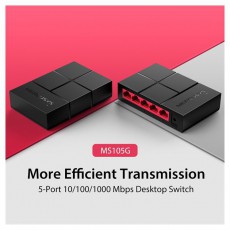 Mercusys MS105G 5port 10/100/1000Mbps nem menedzselhető asztali Switch Iroda és számítástechnika - Hálózat - Switch - 396507