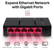 Mercusys MS105G 5port 10/100/1000Mbps nem menedzselhető asztali Switch Iroda és számítástechnika - Hálózat - Switch - 396507