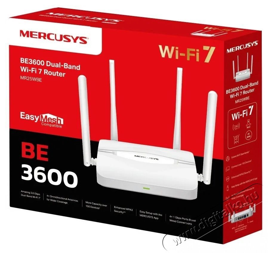 Mercusys MR25WBE, WiFi 7 BE3600 WiFi router Iroda &eacute;s sz&aacute;m&iacute;t&aacute;stechnika - H&aacute;l&oacute;zat - Router - 532652