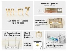 Mercusys MR25WBE, WiFi 7 BE3600 WiFi router Iroda &eacute;s sz&aacute;m&iacute;t&aacute;stechnika - H&aacute;l&oacute;zat - Router - 532652
