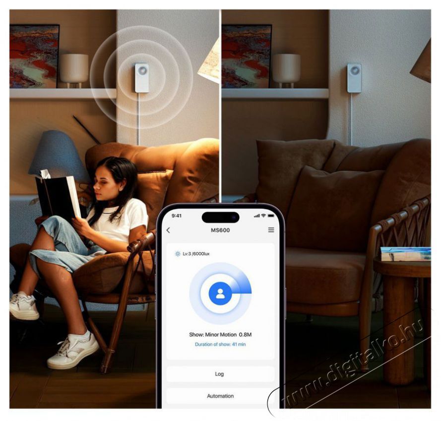 Meross Smart Presence Sensor H&aacute;ztart&aacute;s / Otthon / K&uuml;lt&eacute;r - Biztons&aacute;gtechnika - Mozg&aacute;s&eacute;rz&eacute;kelő - 519541