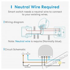 Meross Smart Wi-Fi In-Wall Switch Háztartás / Otthon / Kültér - Okos otthon - Okos konnektor - 521605