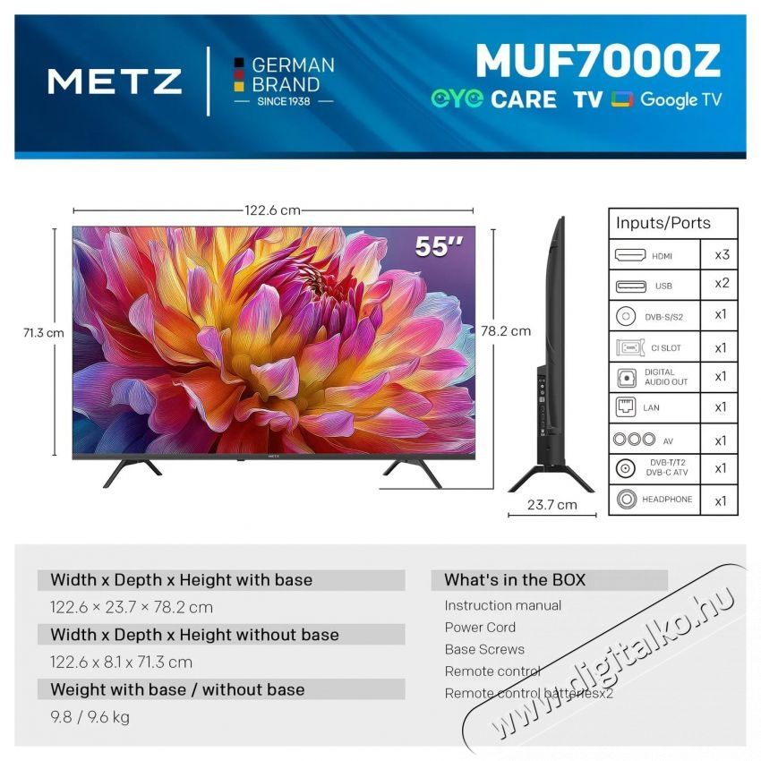 Metz 55MUF7000Z Telev&iacute;zi&oacute;k - LCD telev&iacute;zi&oacute; - 512097