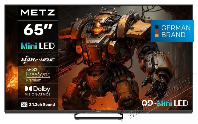 Metz 65MNE8000Z Mini LED telev&iacute;z&oacute;, 164 cm, Smart Google TV, 4K Ultra HD, 144Hz, F energiaoszt&aacute;ly (2025-&ouml;s modell) Telev&iacute;zi&oacute;k - LED telev&iacute;zi&oacute; - UHD 4K felbont&aacute;s&uacute; - 535455