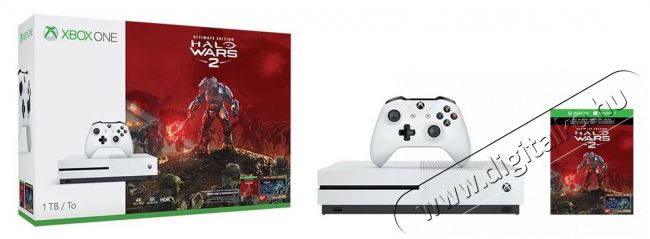 Microsoft Xbox One S 1TB fehér konzol + Halo Wars 2 játékszoftver Iroda és számítástechnika - Játék konzol - Xbox One konzol - 330139
