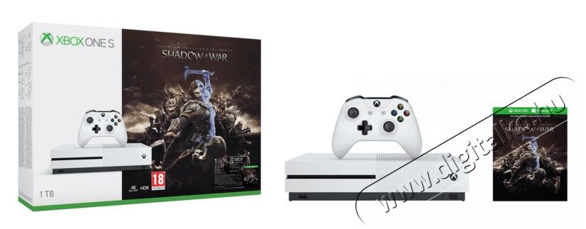 Microsoft Xbox One S 1TB konzol + Shadow of War játékszoftver Iroda és számítástechnika - Játék konzol - Xbox One konzol - 330141