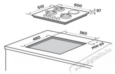 Midea  MG60A021MX-HR beépíthető kombinált főzőlap Konyhai termékek - Sütő-főzőlap, tűzhely (beépíthető) - Gázfőzőlap (beépíthető) - 384468
