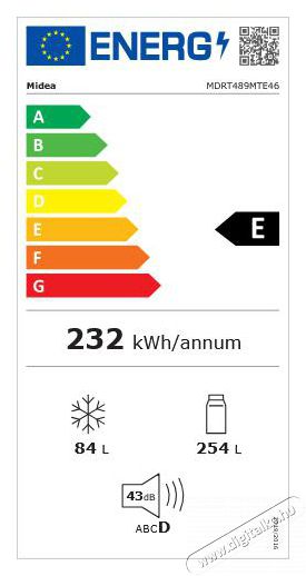 Midea MDRT489MTE46 no frost, inox felülfagyasztós hűtőszekrény Konyhai termékek - Hűtő, fagyasztó (szabadonálló) - Felülfagyasztós kombinált hűtő - 500150