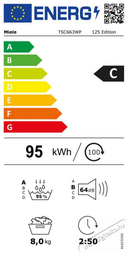 Miele TSC 663 WP - 125 Edition H&aacute;ztart&aacute;s / Otthon / K&uuml;lt&eacute;r - Mos&oacute;g&eacute;p / sz&aacute;r&iacute;t&oacute;g&eacute;p - Sz&aacute;r&iacute;t&oacute;g&eacute;p - 515639