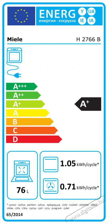 Miele H 2766 B BlackLine Konyhai term&eacute;kek - S&uuml;tő-főzőlap, tűzhely (be&eacute;p&iacute;thető) - S&uuml;tő (be&eacute;p&iacute;thető) - 529758
