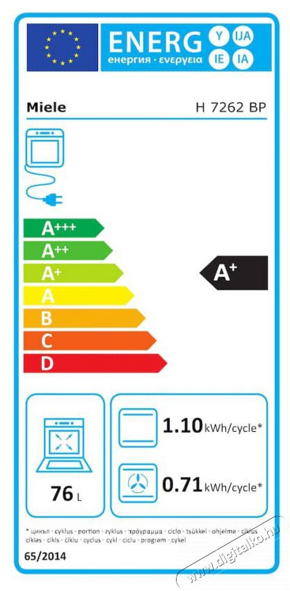Miele H 7262 BP edst S&uuml;tő (be&eacute;p&iacute;thető) Konyhai term&eacute;kek - S&uuml;tő-főzőlap, tűzhely (be&eacute;p&iacute;thető) - S&uuml;tő (be&eacute;p&iacute;thető) - 529763