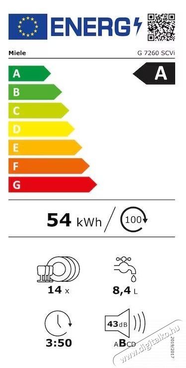 Miele G 7260 SCVi, Be&eacute;p&iacute;thető mosogat&oacute;g&eacute;p ,14 szett Konyhai term&eacute;kek - Mosogat&oacute;g&eacute;p - Norm&aacute;l (60cm) be&eacute;p&iacute;thető mosogat&oacute;g&eacute;p - 534387
