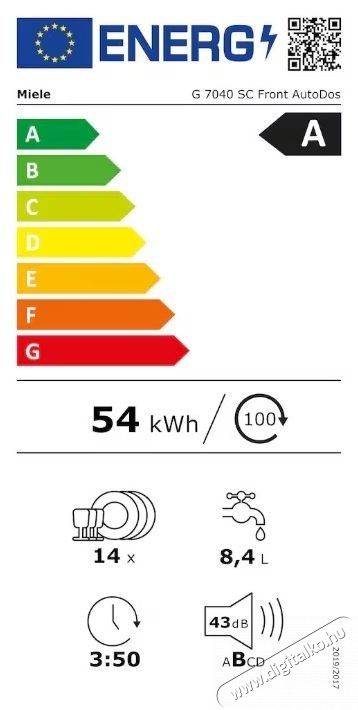 Miele G 7040 SC mosogat&oacute;g&eacute;p Konyhai term&eacute;kek - Mosogat&oacute;g&eacute;p - Norm&aacute;l (60cm) szabadon&aacute;ll&oacute; mosogat&oacute;g&eacute;p - 537121
