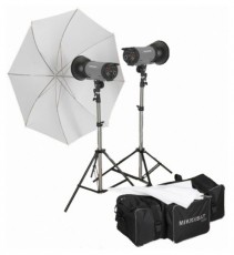 Mikrosat Basic Fapados Kit (2x 320Ws) stúdió vaku Fotó-Videó kiegészítők - Vaku - Stúdió vaku - 290308