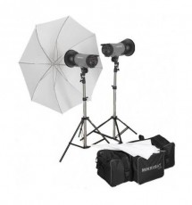 Mikrosat Basic Fapados Kit (2x 320Ws) + 120cm Parabola softbox Fotó-Videó kiegészítők - Fényterelő - Softbox - 331409