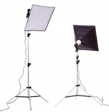 Mikrosat Villanj körte dupla szett (2x 45Ws) softboxal (45x45 cm) Fotó-Videó kiegészítők - Vaku - Stúdió vaku - 275498