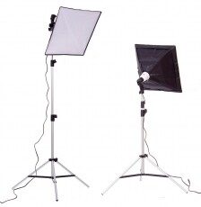 Mikrosat Villanj körte dupla szett (2x 45Ws) softboxal (50x70cm) Fotó-Videó kiegészítők - Vaku - Stúdió vaku - 278442