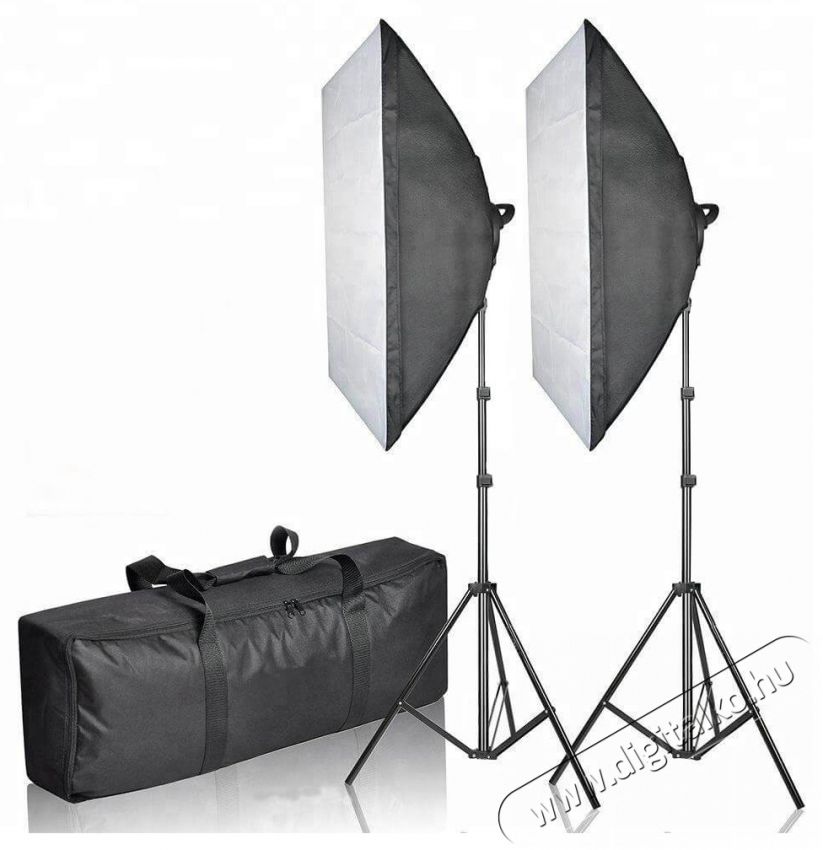 Mikrosat Youtuber Dupla LED Softbox Szett (2 x 85W - 50x50cm) Fot&oacute;-Vide&oacute; kieg&eacute;sz&iacute;tők - F&eacute;nyterelő - T&ouml;bb az egyben szett - 354859