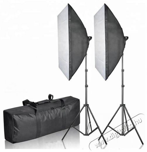 Mikrosat Youtuber Dupla LED Softbox Szett (2 x 85W - 50x50cm) Fot&oacute;-Vide&oacute; kieg&eacute;sz&iacute;tők - F&eacute;nyterelő - T&ouml;bb az egyben szett - 354859