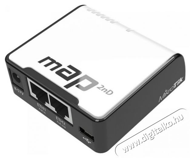 MikroTik mAP 64MB RAM, 2xLAN, 2,4GHz integrált antennás wifi router Iroda és számítástechnika - Hálózat - Router - 387349