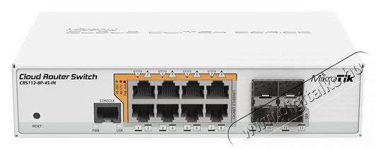 MikroTik CRS112-8P-4S-IN 8port GbE LAN PoE 4xSFP port Cloud Router Switch Iroda és számítástechnika - Hálózat - Switch - 408376