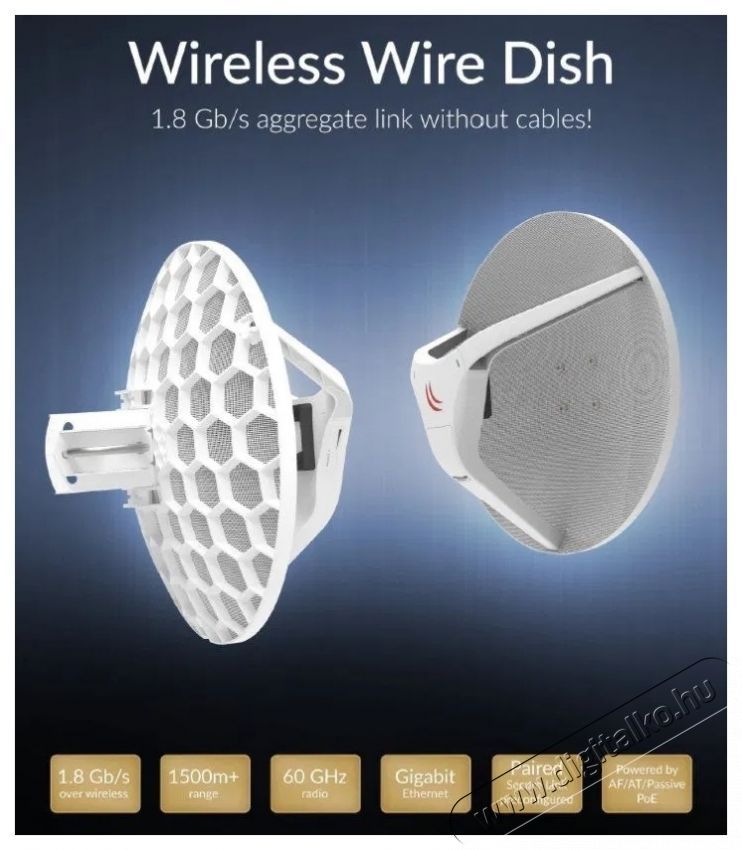 MikroTik RBLHGG-60ad kitr2 K&uuml;lt&eacute;ri WiFi Access Point Iroda &eacute;s sz&aacute;m&iacute;t&aacute;stechnika - H&aacute;l&oacute;zat - Lefedetts&eacute;gn&ouml;velő / jeltov&aacute;bb&iacute;t&oacute; - 532660