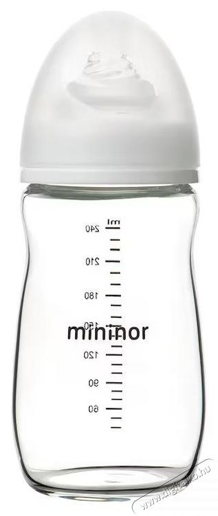 Mininor boroszilik&aacute;t &uuml;vegpalack, 240 ml, 3+ h&oacute;napos kort&oacute;l Sz&eacute;ps&eacute;g&aacute;pol&aacute;s / Eg&eacute;szs&eacute;g - Baba mama term&eacute;k - Cumis&uuml;veg / cumi / etet&eacute;s kieg&eacute;sz&iacute;tő - 534406
