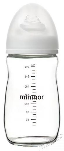 Mininor boroszilik&aacute;t &uuml;vegpalack, 240 ml, 3+ h&oacute;napos kort&oacute;l Sz&eacute;ps&eacute;g&aacute;pol&aacute;s / Eg&eacute;szs&eacute;g - Baba mama term&eacute;k - Cumis&uuml;veg / cumi / etet&eacute;s kieg&eacute;sz&iacute;tő - 534406