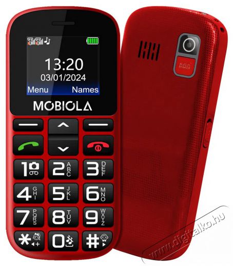 Mobiola MB200 piros Mobil / Kommunikáció / Smart - Klasszikus / Mobiltelefon időseknek - 521662