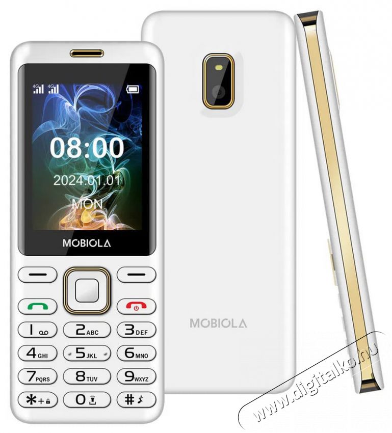 Mobiola MB2400 feh&eacute;r Mobil / Kommunik&aacute;ci&oacute; / Smart - Klasszikus / Mobiltelefon időseknek - 527490