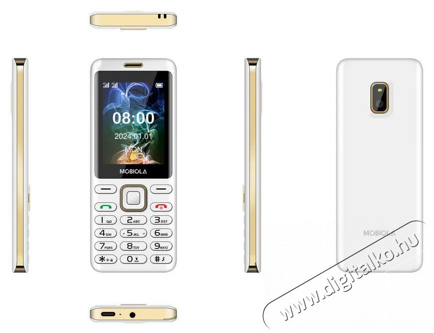 Mobiola MB2400 feh&eacute;r Mobil / Kommunik&aacute;ci&oacute; / Smart - Klasszikus / Mobiltelefon időseknek - 527490