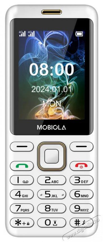 Mobiola MB2400 feh&eacute;r Mobil / Kommunik&aacute;ci&oacute; / Smart - Klasszikus / Mobiltelefon időseknek - 527490