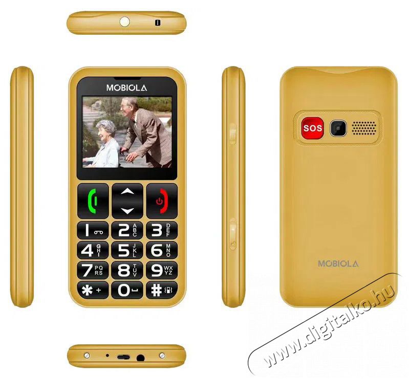 Mobiola MB700 arany Mobil / Kommunik&aacute;ci&oacute; / Smart - Klasszikus / Mobiltelefon időseknek - 527505