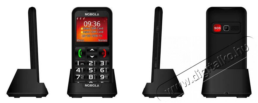 Mobiola MB700 fekete Mobil / Kommunik&aacute;ci&oacute; / Smart - Klasszikus / Mobiltelefon időseknek - 527506
