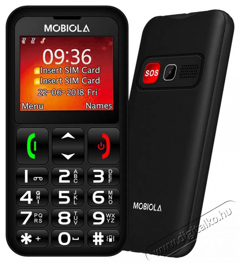 Mobiola MB700 fekete Mobil / Kommunik&aacute;ci&oacute; / Smart - Klasszikus / Mobiltelefon időseknek - 527506