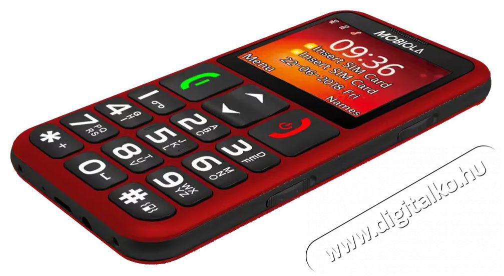 Mobiola MB700 piros Mobil / Kommunik&aacute;ci&oacute; / Smart - Klasszikus / Mobiltelefon időseknek - 527508