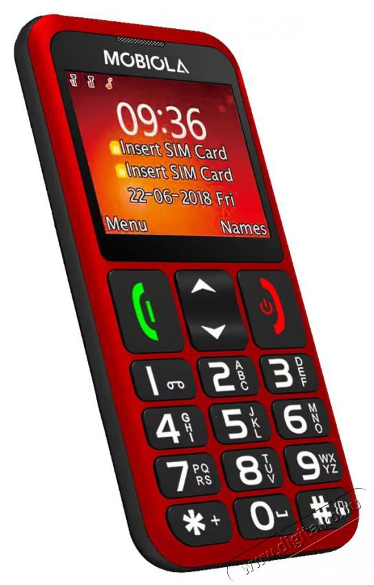 Mobiola MB700 piros Mobil / Kommunik&aacute;ci&oacute; / Smart - Klasszikus / Mobiltelefon időseknek - 527508