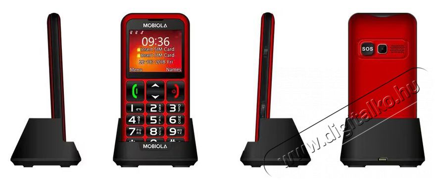 Mobiola MB700 piros Mobil / Kommunik&aacute;ci&oacute; / Smart - Klasszikus / Mobiltelefon időseknek - 527508