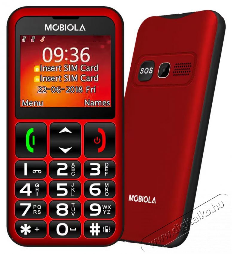 Mobiola MB700 piros Mobil / Kommunik&aacute;ci&oacute; / Smart - Klasszikus / Mobiltelefon időseknek - 527508