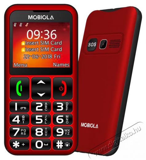 Mobiola MB700 piros Mobil / Kommunik&aacute;ci&oacute; / Smart - Klasszikus / Mobiltelefon időseknek - 527508