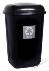 MOCCA Plafor Quatro 45L fekete/ezüst rugós billenő fedeles szemetes Háztartás / Otthon / Kültér - Lakásfelszerelés - Szemetes - 502383
