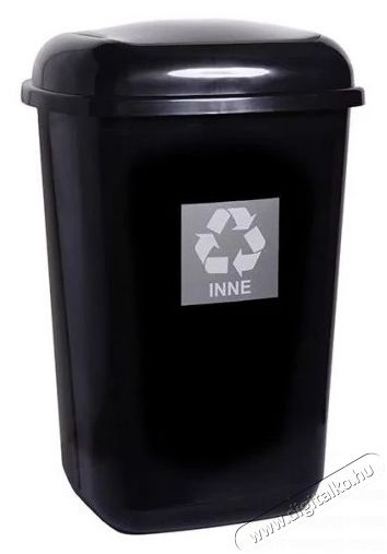 MOCCA Plafor Quatro 45L fekete/ezüst rugós billenő fedeles szemetes Háztartás / Otthon / Kültér - Lakásfelszerelés - Szemetes - 502383