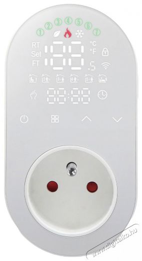 MOES Smart Plug + Thermostat, Wi-Fi, White Háztartás / Otthon / Kültér - Okos otthon - Okos konnektor - 508189