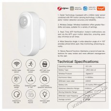 MOES Human Presence Sensor + PIR Sensor, Zigbee Háztartás / Otthon / Kültér - Biztonságtechnika - Mozgásérzékelő - 521670