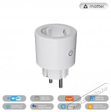 MOES Matter WiFi Smart plug MWP-EU16M-WH, White H&aacute;ztart&aacute;s / Otthon / K&uuml;lt&eacute;r - Okos otthon - Okos konnektor - 521672