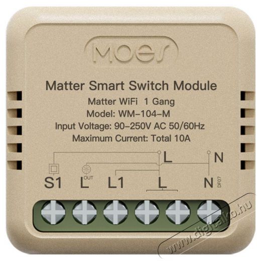 MOES Mini Matter Wifi Smart Switch 1gang Háztartás / Otthon / Kültér - Okos otthon - Kiegészítő - 521678