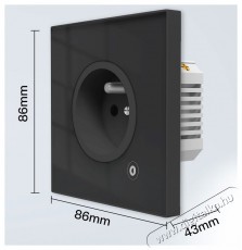MOES Smart Wall Socket, Zigbee, FR, 16A, Black Háztartás / Otthon / Kültér - Okos otthon - Okos konnektor - 521684