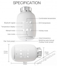 MOES TV-05 Smart Radiator Valve, Zigbee, White Háztartás / Otthon / Kültér - Okos otthon - Termosztát - 519563