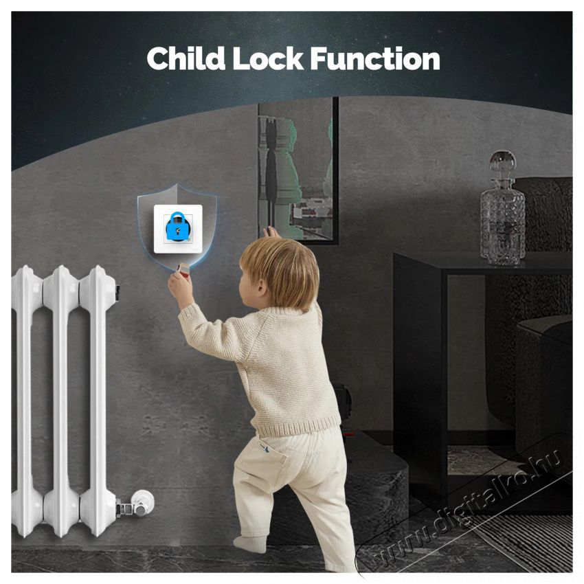 MOES GB electric heating 16A, white H&aacute;ztart&aacute;s / Otthon / K&uuml;lt&eacute;r - Okos otthon - Termoszt&aacute;t - 519555