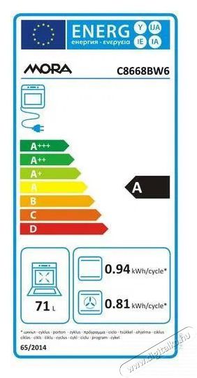 Mora C 8668 BW6 Konyhai term&eacute;kek - S&uuml;tő-főzőlap, tűzhely (szabadon&aacute;ll&oacute;) - Elektromos tűzhely (szabadon&aacute;ll&oacute;) - 505262